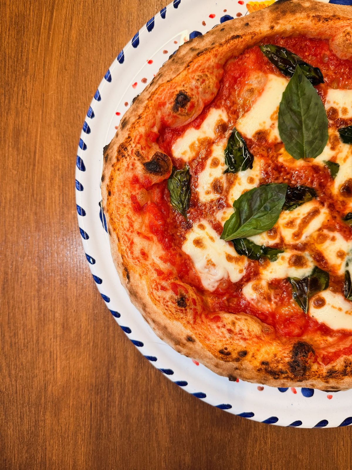 Pizza napolitaine au basilic frais